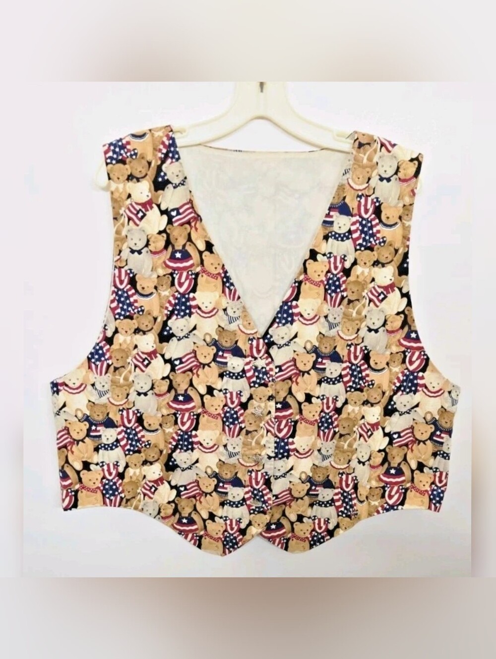 Unbranded Unisex American Flag teddy bear Patriotic Cotton Vest USA sz XL